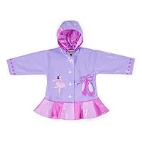 Pink Ballerina PU All-Weather Raincoat for Girls w/Rose, Dancer, Hearts, Ballet Shoes