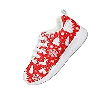 Children's Sneakers Boys Girls Happy Christmas Design Shoes Upper Breathable Comfortable Sole Shock Absorbable Wear Resistant Indoor and Outdoor Sports