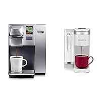 Keurig K155 Office Pro Single Cup Commercial K-Cup Pod Coffee Maker, Silver & K-Supreme SMART Coffee Maker, MultiStream Technology, Brews 6-12oz Cup Sizes, White