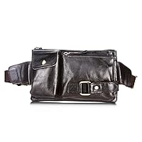 Handmade Leather Waist Bag, Essential Outdoor Gear for Hiking and Cycling Enthusiasts, Ideal Gift for Middle-Aged Men,Brown