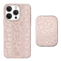 Velvet Caviar iPhone 15 Pro Case + MagSafe Battery Pack - Nude Leopard (Bundle)