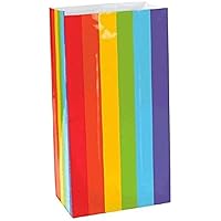 Vibrant Rainbow Mini Paper Bags - 6.5
