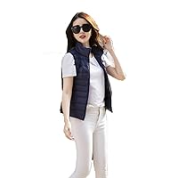 Womens Packable Lightweight Down Vest Stand Collar Quilted Waistcoat