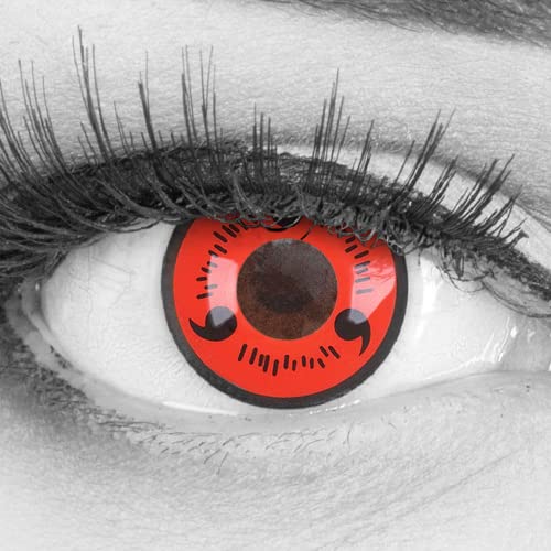 Mua Meralens Sasuke Naruto Coloured Anime Sharingan Contact Lenses in Red &  Black, Perfect for Manga Hereos of Cosplay & Halloween, Includes Contact  Lens Case, 12 Month Zero Power Lenses, 1 Pair
