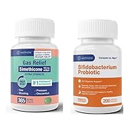 WELMATE Comprehensive Gut Health Bundle: Extra Strength Gas Relief Simethicone 125mg (365 Softgels) + Bifidobacterium Probiotic for Digestive & Immune Support (200 Count) | Fast-Acting, Gluten-Free, V
