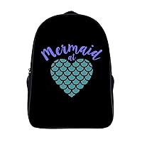 Mermaid at Heart Travel Backpack 16 in Laptop Bag 2 Compartment Rucksack Business Daypack for Work Office