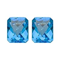 20.00 Cts of 14x12 mm AA Matching Emerald Loose Swiss Blue Topaz (2 pcs) Gemstones