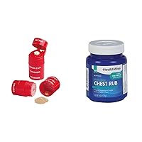 EZY DOSE 3 Compartment Pill Crusher, Cutter and Grinder Bundle with HealthWise Medicated Chest Rub, Cough Suppressant, 4 oz
