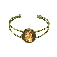 Buddhist Eighteen Arhats Figure Pattern Bracelet Bangle Retro Open Cuff Jewelry