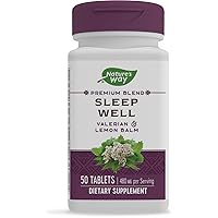Nature's Way Sleep Well Blend, Valerian and Lemon Balm, Supports Restful Sleep*, 50 Tablets