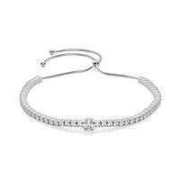 Stunning Bound to You Bracelet, Round Cut 2.02CT, Colorless Moissanite Bracelet, White Gold Plated 925 Sterling Silver, Wedding Gift, Engagement Gift, Perfact for Gift Or As You Want