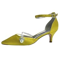 Womens Yellow Bend Sandals Pearl Pumps for Wedding Yellow US 8