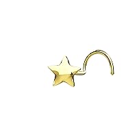 14k Yellow Gold Plated Star Shape Nose Ring with 925 Sterling Silver Nose Piercing Jewellery