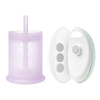 Olababy Silicone Training Cup with Straw Lid (Lilac) + Baby Nail Trimmer Bundle