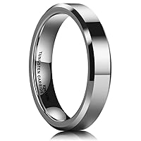 King Will BASIC Men's 4mm/5mm/6mm/7mm/8mm Tungsten Carbide Ring Polished Plain Comfort Fit Wedding Engagement Band