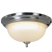 Monument 617216 Sonoma Lighting Collection 1 Light Flush Mount, Brushed Nickel, 13-1/4-Inch W by 6-1/4-Inch H