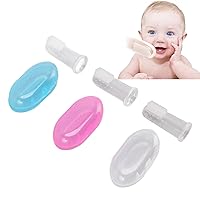 6pcs Baby Tongue Coating and Teeth Cleansing Brush Silicone Children Finger Cover Soft Bristled Toothbrush Set for Infants and Young Children