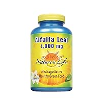 Nature's Life Alfalfa Leaf Tablets 1000mg | Vitamin Rich Green Superfood | Non-GMO (250 CT)