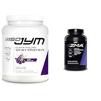 ISO JYM 20 Servings Grape and JYM ZMA Zinc/Magnesium Capsules Supplement with Zinc, Magnesium and Vitamin B6