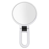 15X Magnifying Mirror Dual Sided Portable Mirror Folding Rotatable Makeup Mirror with Handheld/Stand, for Bathroom, Tabletop, and Traveling, for Mother's Day