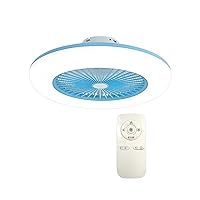 Fan Lights Modern Acrylic Ceiling Fans with Lights LED Flush Mount Ceiling Lamp with Remote Control Dimmable Invisible Blade Quiet Fandelier for Bedroom Living Room Kitchen Office Ceiling Fans ( Color