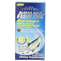 Alaska Wild Fish Oil Softgels, 90-Count (Pack of 2) by 21st Century