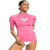 Roxy Women's Standard Whole Hearted Short Sleeve Rashguard, Shocking Pink 241