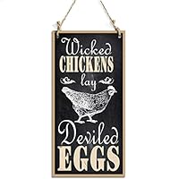 Wicked Chicken Lay Deviled Eggs Sign Perfect for Wall Decoration Black (10