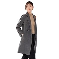 Autumn Winter Women Double-Sided Cashmere Coat Korean Female Slim Medium Long 100% Wool Overcoat