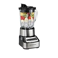 Wave Crusher Blender For Shakes and Smoothies With 40 Oz Glass Jar and 14 Functions, Ice Sabre Blades & 700 Watts for Consistently Smooth Results, Black + Stainless Steel (54221)