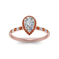 Choose Your Gemstone Newly Designed Jewelry Rose Gold Plated Pear Shape Petite Engagement Rings Affordable for Your Girlfriend, Wife, Partner Wedding US Size 4 to 12