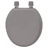 Taupe Round Molded Wood Toilet Seat 17 Inches