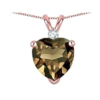 8mm Heart Shape Solid 10k Gold Classic Heart Pendant Necklace