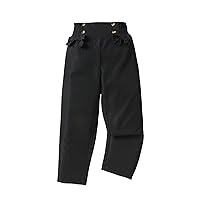 Floerns Girl's Straight Leg Elastic Waist Trousers Bow Front Solid Shirred Pants