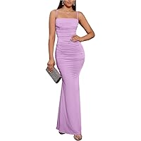 Satin Prom Dresses for Women Mermaid Dresses for Wedding Guest Formal with Ruched