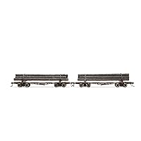 Rivarossi McCloud River Railroad Skeleton Log Cars #1205 & #1207 HO Scale Two-Pack Model Train Lumber Rail Cars HR6628