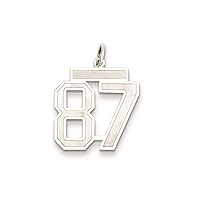 Saris and Things 925 Sterling Silver Medium Satin Number 87 Charm Pendant