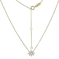 Tiny 14k Yellow Gold Diamond Daisy Flower Necklaces and Earrings G-SI1 Diamonds