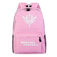 Monster Hunter MH Anime Cosplay Luminous Backpack Casual Daypack Day Trip Travel Hiking Bag Carry on Bags Pink /2
