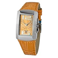 Womens Analogue Quartz Watch with Leather Strap CT7018B-07, Orange, 33mm, Strap