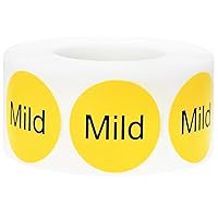 Yellow with Black Mild Circle Dot Adhesive Stickers, 1 Inch Round Labels, 500 Total Stickers