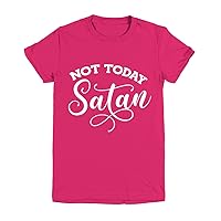 Not Today Satan Religious Tops Tees Plus Size Girls Boys Youth Tee Heliconia