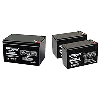 ExpertPower 12V 12Ah and 7Ah Rechargeable SLA Batteries with F2 and F1 Terminals Bundle (EXP12120, EXP1270-2)
