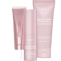PROOT Hibiscus and Honey Firming Cream, Eye Cream & Multi Balm Bundle | Hibiscus and Honey Firming Collection For Face, Neck, Eyes and Body | Neck Firming Serum and Balm With Skin Bounce Complex