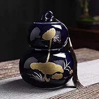 Ceramic gourd tea can (red, Small size)
