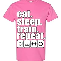 Eat Sleep Gym Repeat Funny Gym Workout Unisex Novelty T-Shirt