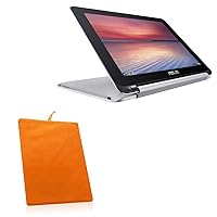 BoxWave Case Compatible with ASUS Chromebook Flip C101PA (10.1 in) - Velvet Pouch, Soft Velour Fabric Bag Sleeve with Drawstring - Bold Orange