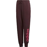 adidas Kids Girls Fashion Pants Essentials Linear Logo Running Training (128/7-8 Years) Burgundy