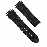 Ewatchparts 25MM RUBBER WATCH STRAP BAND COMPATIBLE WITH HUBLOT H BIG BANG 44-44.5-45MM WATCH BLACK