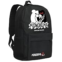 Anime Laptop Backpack School Bag for Danganronpa Monokuma Student Bookbag Rucksack Daypack, Black